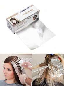 1 卷染发锡箔烫发套装理发披肩美发剪刀造型器理发剪刀理发披肩锡箔美甲工具美甲工具白色，美发工具，美发产品和理发沙龙美容旅行必需品配件 - 白色 - 查看 1