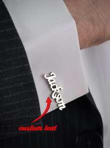 Gemelos personalizados con el nombre Jack.Son para mujeres y hombres: un par de gemelos de acero inoxidable para accesorios de ropa, personalización, boda, fiesta y regalos diarios - Como se muestra en la imagen - Ver 5