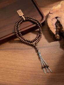 1 件 2025 斋月时尚珠宝 - 木制斋月念珠、金属叶吊坠、祝福卡，适合斋月礼物 - 彩色 - 查看 10