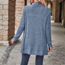 Cardigan Sweaters For Women Fall Open Front Long Sleeve Loose Lightweight Knit Sweater Coat With Pockets - 藍色 - 查看 5