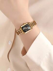 Luxury Steel Strap Women's Watch, Business Casual Fashion Square Quartz Wrist Watch, Birthday Gift Timepiece - Multicolor - View 7