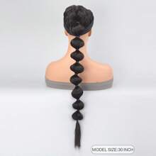 非洲蓬松马尾辫合成接发，带泡泡的长彩虹辫，VolAcquisLook 的马尾辫，发饰 - 棕色 - 查看 6