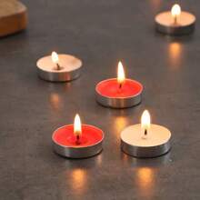 100 piezas de velas pequeñas minimalistas, suministros casuales para fiestas, velas blancas, rosas, rojas, con un tiempo de quemado de 1 a 4 horas, aptas para bodas y mesas de cena, creando una atmósfera romántica