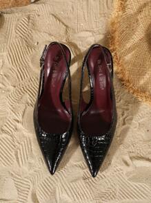 On feet& in love 情人节女士时尚优雅尖头细高跟鞋，漆皮包头高跟鞋