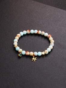 1Piece 12 Zodiac Signs Elegant Natural Gemstone Bracelet 6mm Opal Rose Quartz Watermelon Tourmaline Peach Blossom Stone Blue Apatite Red Aventurine Carnelian Rhodonite Bloodstone Rutilated Quartz Beads Girlfriend Bangles With Gold Color Stainless Steel 12 Zodiac Medallion And Vibrant Cubic Zirconia Jewelry Unique Birthday 12 Zodiac Gift For Women