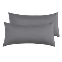 Farfallarossa Pillow Cases - 1/2 Packs - Envelope Closure - Soft Brushed Microfiber Fabric - Shrinkage And Fade Resistant Pillow Covers - Dark Grey - View 9