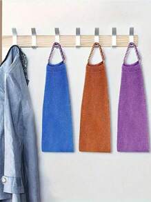 African Net Exfoliating Long Bath Towel Set, Double-Sided Design For Gentle/Coarse Exfoliation, Effective Body Scrubbing, Back Scrubber, Premium Mesh Material, Convenient Tie Design, Loofah Bath Towel, Body Sponge, Smooth Skin, Suitable For Daily Use (Blue, Purple), Bathroom Decor, Autumn Decor, Back To School Season - Multicolor - View 4