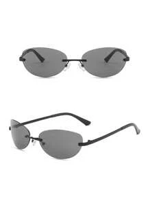SeeBand Y2K Owalne Modne Okulary Dla Mężczyzn I Kobiet, 90s Retro Bezramkowe Modne Okulary, Bezramkowy Owalny Design, Fajne I Modne