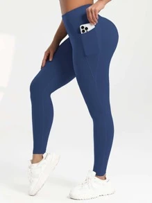 Summer Workout 4 Pairs Women High Waist Tights With Pockets, Yoga Sports Leggings, Activewear Bottom, Pink, Daily Casual