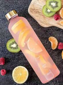 1pc 1000ml Frosted Water Bottle,Portable Leakproof Sports Water Cup,Suitable For Outdoor Camping,Driving,Cycling Back To School
