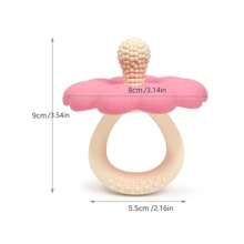 1pc Flower Silicone Baby Teether, Easy To Grip And Clean, Gift For Newborn Babies - Multicolor - View 3