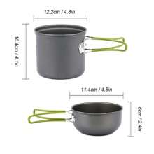 Camping Cookware Mess Kit Ultralight Camping Pot Set Outdoor Cooking Tableware For Hiking Trekking Picnic Fishing Mountaineering - 1套 - 查看 4