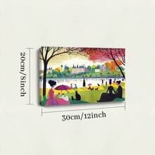 1 Pc, A Sunny Afternoon At The Park People Sitting On The Grass With U, Original, Canvas, Wall Art, Living Room Wall Decorations, Bedrooms, Bathrooms, Frame Poster Art Prints, Hanging Paintings, Home Decoration, Festivals. Home 1