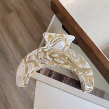 开斋节礼物新月发夹，小众色彩曲线醋酸纤维大号发夹，适合长发，新款醋酸纤维发爪发饰，适合女性 - 彩色 - 查看 6