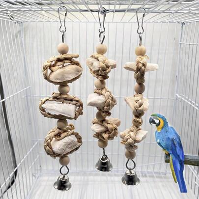 1 Piece Of Corn Skin Cut Fish Bone Bite Skewers Black Chicken Tiger Skin Peony Parrot Calcium Molar Toy Bird Food Snack Skewers Toy Suitable For Bird Molar Relief Teeth Clean Teeth Training Toy To Give Your Bird Comfortable Toy Color Style Random Slight Deviation