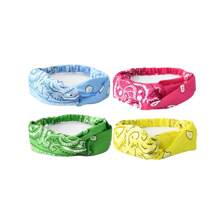 腰果花吸汗头带男女皆宜，嘻哈涤纶时尚百搭头巾 - 彩色 - 查看 4