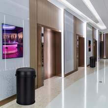 Danolapsi Round Kitchen Trash Can,Stainless Steel Swing Open Trash Can,Small Commercial Trash Can Garbage Can Without Inner Bucket For Home Office,17 Gallon