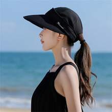 Women's Wide Brimmed Sunshade Tennis Hat, Detachable Empty Top Summer Beach Hat, Suitable For Outdoor Sports
