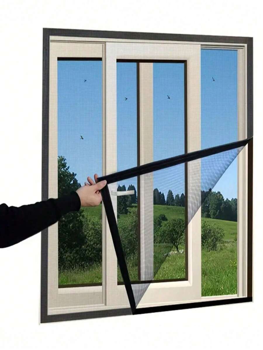 Multiple Sizes Available, Anti-Mosquito, Breathable, Easy To Install Self-Adhesive Window Screen Mesh, Suitable For Living Room And Bedroom