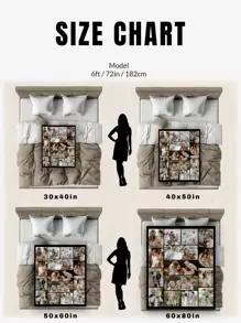 1pc Customized Photo Blanket, Personalized Photo Memory Blanket For Bedding Sofa Indoor Outdoor, Washable Lightweight Breathable, Custom Photo Collage Gift - Style 1 - View 8