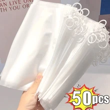 50 piezas/100 piezas Bolsas transparentes con lengüeta para extraer, para almacenamiento de accesorios de papelería como pinceles y plumas, organizador de hogar, ropa de mujer para invierno como camisetas blancas, pantalones negros, vestidos, ropa de primavera, vestidos elegantes, blusas blancas de manga larga, monos blancos, vestidos de primavera, ropa de primavera, minimalista, blusas de verano