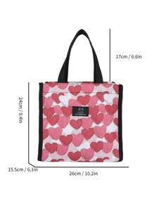 聚酯材料便携式保温午餐手提袋，矩形，带铝箔层，适合学生、办公室职员和户外野餐，保持食物温暖、新鲜、防水、防油，容量大，学校储物袋，教师储物袋，教室包，教室储物袋返校用品袋学校用品学校用品