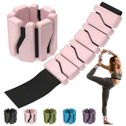 MEIYIXING 2lb Ankle Weights Bracelet Adjustable Yoga Fitness Training Gym Silicone Adjustable Wearable Wrist Ankle Weights Yoga Weight-Bearing Silicone Fitness Bracelet Invisible Equipment Leg Guard Arm Wrist Guard Sports Training Weight Ring, Gym Accessories