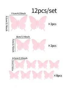 12 stuks 3D vlinder muurstickers voor kinderkamerdecoratie