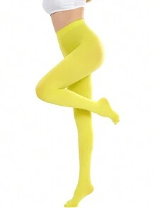 1 Pair Opaque Candy-Colored Tight Pantyhose For Women - Multicolor - View 12