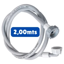 Mangueira Para Máquina De Lavar 2,00mts Entrada Universal Água Lavadora + Adaptador 1/2 Polegada