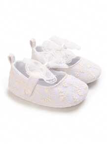 Newborn Infant Girls Solid Color Floral Princess Casual Flat Shoes