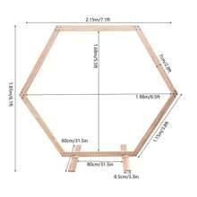 YUNRUX Arche de mariage hexagonale en bois 233x225cm, arche de mariage élégante en bois avec base, tonnelle hexagonale en bois pour décoration de fête d'anniversaire de mariage