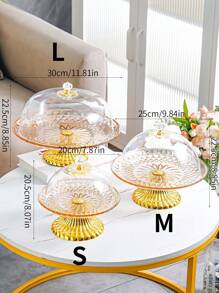 1pc Elegant Round Cake Stand Tray, Plastic, Intricate Pattern Design - Ideal For Birthday Parties, Weddings, Baby Showers, Ramadan