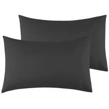 Farfallarossa Pillow Cases - 1/2 Packs - Envelope Closure - Soft Brushed Microfiber Fabric - Shrinkage And Fade Resistant Pillow Covers - Black - View 8