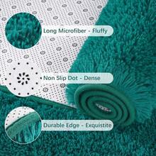Alfombras suaves Chicrug para dormitorio y sala de estar, alfombra de felpa esponjosa de 2x6 pies, alfombra peluda para área, alfombra que no se desprende para habitación de niños, niñas, decoración del hogar, gris - Verde azulado - Ver 6