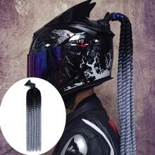 Helmet Braid Motorcycle Synthetic Box Braid Hair Extensions With Bowknot Helmet Ponytail Extensions With Detachable Suction Cup For Motorcycle Bike Motor Helmet Decoration Accessories