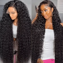 CEXXY Perruques brésiliennes bouclées Remy en cheveux humains, 30 pouces, avec dentelle transparente profonde, pour femmes, 13x6, 360 degrés, HD