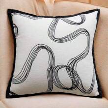Luxury Chenille Throw Pillow, Nordic Style Jacquard Couch Cushion, Elegant Design Sofa Pillow Cover For Living Room