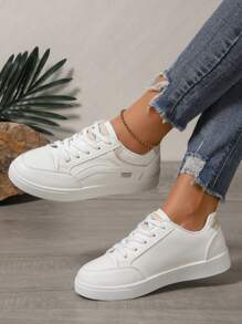 White Sneakers For Women, 2025 New Spring Autumn Lace-Up Thick Sole Niche Brand Casual Sports Shoes, Bestselling