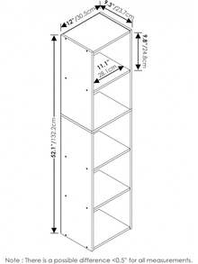 Furinno Pasir estantería Abierta de 5 Niveles, Roble francés - 1 - Ver 4