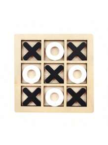 Juego de Tres en Raya de X y O de madera, juego de estrategia de tablero de mesa de 3 en raya