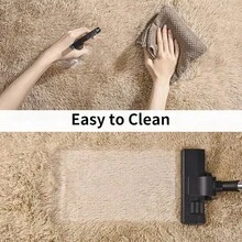 Soft Fluffy Shag Throw Area Rug, 2x4 Black, Non-Slip Bedroom, Hallways, Bedside, Dorm, Living Room - Long Shaggy Rug - 淺褐色的 - 查看 6