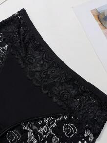 5pcs/Set Plus Size Women's Cotton Lace Panty Briefs - Multicolor - View 6