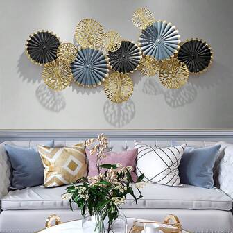 Nordic Style Clock-Shaped Wall Decoration Metal Modern Hanging Wall Decor
