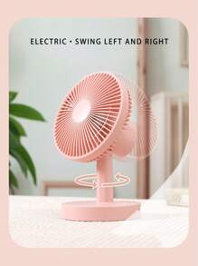 AOYI 1 pezzo Ventilatore da scrivania oscillante ricaricabile con motore brushless a 3 velocità regolabili, funzione telescopica e cavo di ricarica, silenzioso