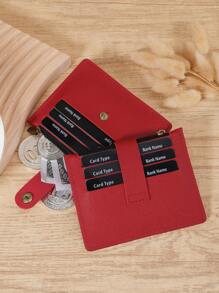 SOUTHLAND&KANGAROO Burgundy Bag Charry Red Bag Wine Red Bag Buckle Fashion Card Holder Slim Lightweight Portable Cash Money ID Card Credit Card Coin Pocket For Birthday Gift Anniversary Christmas On Valentine Day Couple Female Lady Girls Women Teenagers For College Student School Student Bag School Supplies For School Dorm Room & Back To School For Women Wallet Mini Wallet Purse Wallet Card Wallet - Red - View 4