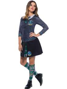 Harry Potter Slytherin House Adult Costume Top - Multicolor - View 2