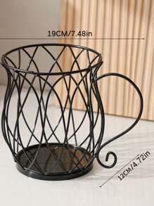 1 Nordic Style Light Luxury Snack Candy Storage Rack, Coffee Shop Dining Table Display Decoration Rack, Home Coffee Storage Rack, Metal Storage Basket, Office Dormitory Large Capacity Storage Basket, Open Decoration Piece