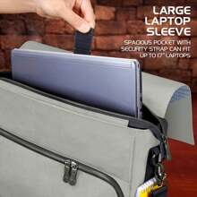 ENHANCE Collector's Edition RPG Player's Essentials Bag - Dragon Hide Exterior Messenger Bag Fits 2-4 Books, Binders, Dice & Accessories, With 17 Inch Laptop Slot, Battlemap Straps (Dragon Silver)