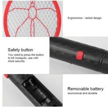 Raqueta Eléctrica Mata Mosquitos Recargable con Alta Eficiencia - Rojo - Ver 3